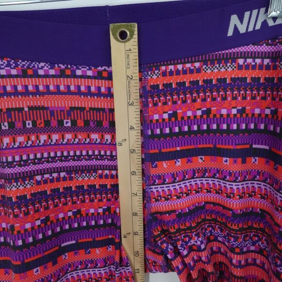 Nike Pro Leggings Womens XL Purple Pink Dri‎ Fit Aztec Design Athleisure Gym - Picture 5 of 13